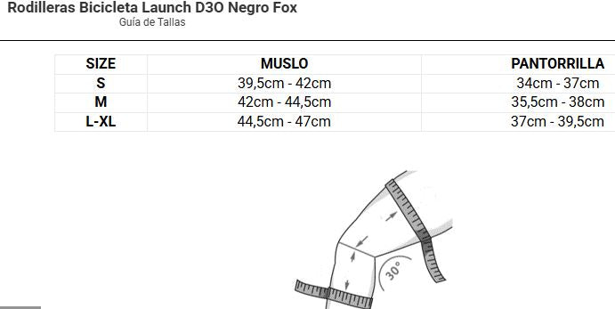 Rodilleras Bicicleta Launch D3O Negro Fox